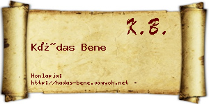 Kádas Bene névjegykártya